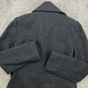 J. Crew Women's Size XS‎ Wool Blend Double Breasted Pea Coat Gray FLAW